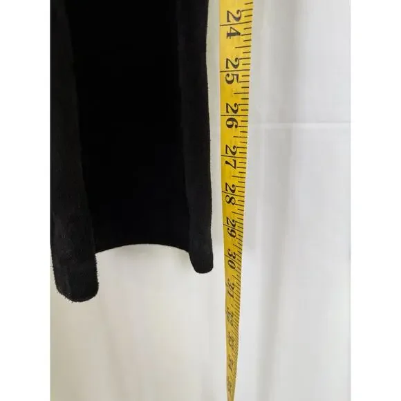 Nine West 100% Suede Leather Pants Size 10 Vintage Black High Waist Straight - Picture 8 of 9